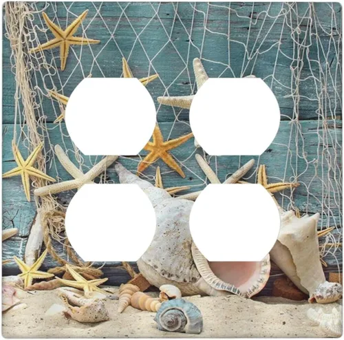 Vista 49 de Placa decorativa para interruptor de luz, playa, rosa, escena nocturna, 2 bandas, 1 palanca, 1 placa de pared dúplex, decoración de placa