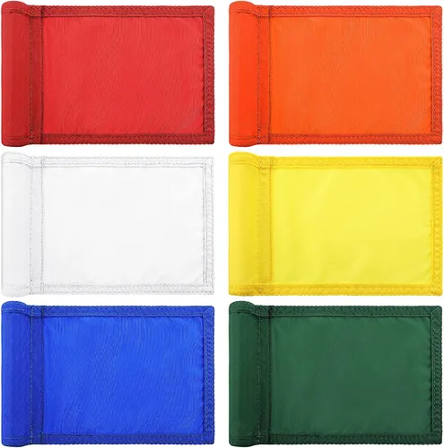 Vista 9 de Oudain 6 banderas de golf con tubo insertado, impermeable, banderas de golf de nailon 420D, banderas de mini pin para patio, interior, exterior