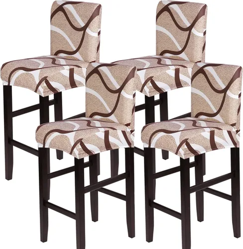 Vista 61 de SearchI Juego de 2 fundas para taburetes de bar, fundas de asiento de taburete elásticas y lavables, fundas para sillas de altura de mostrador