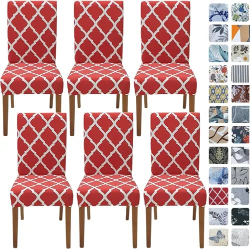 Vista 73 de SPRINGRICO Juego de 4 fundas elásticas para sillas de comedor de Navidad, fundas para sillas Parsons de cocina, fundas de asiento extraíbles