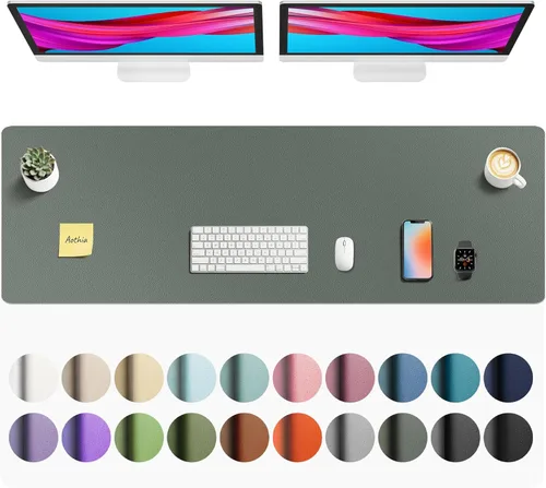 Vista 867 de Aothia Protector de escritorio de cuero, alfombrilla para mouse, alfombrilla de escritorio de oficina, 31.5 x 15.7 pulgadas, secante de escritorio