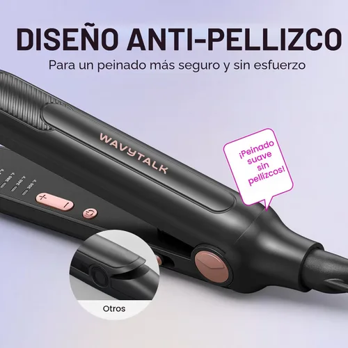 Vista 4 de Wavytalk Plancha plana pequeña de 3/10", Plancha plana de lápiz para cabello corto, corte de duendecillo y flequillo, rizador de pelo para cabello