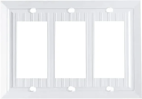 Vista 10 de Placas de pared clásicas de tablilla ranurada blanco puro, cubiertas de interruptor de luz, cubiertas de tomacorrientes eléctricos, placas