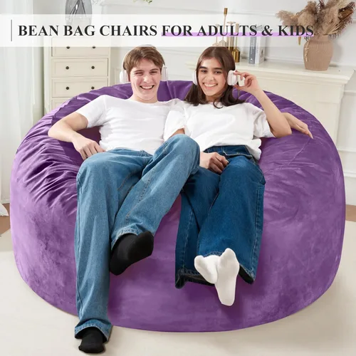 Vista 379 de de 3 pies con relleno de espuma viscoelástica, puf grandes, sofá suave con funda de terciopelo holandés, 36 x 36 x 24 pulgadas (morado)