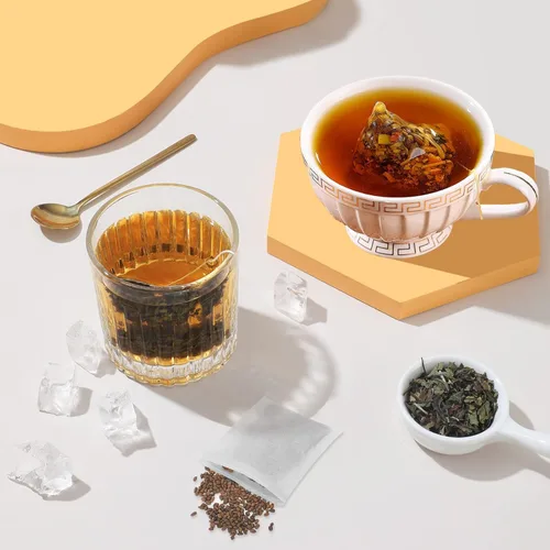 Vista 2 de Numola 100 bolsas de té desechables para té de hojas sueltas, bolsas de té vacías de material natural, bolsa infusora de té, bolsitas infusoras