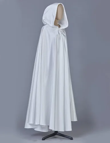 Vista 3 de BEAUTELICATE Women's Wedding Hooded Cape Bridal Cloak Poncho Full Length