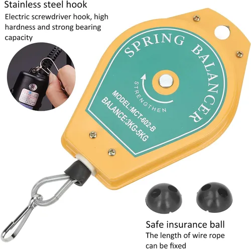 Vista 7 de Balanceador de resorte de 3 a 11.0 lbs de carga retráctil para moldes de automóviles, soldadura de piezas, línea de montaje