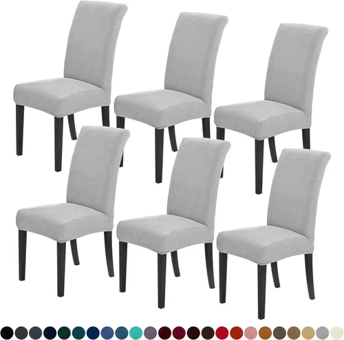 Vista 44 de Joccun - Juego de 2 fundas para sillas de comedor, fundas elásticas para sillas de comedor, fundas de asiento para sillas de comedor, funda de Negro