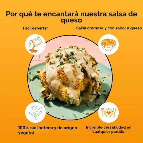 Vista 3 de Salsa de queso cheddar sin lácteos, rica a base de plantas, cremosa, salsa de queso, 14.2 onzas (paquete de 8)