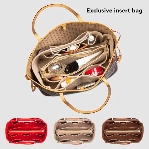 Vista 6 de Olunsu Purse Organizer Insert for Handbags Tote with Zipper Felt Bag Divider Keep Bag Shape Lightweight 5 Sizes