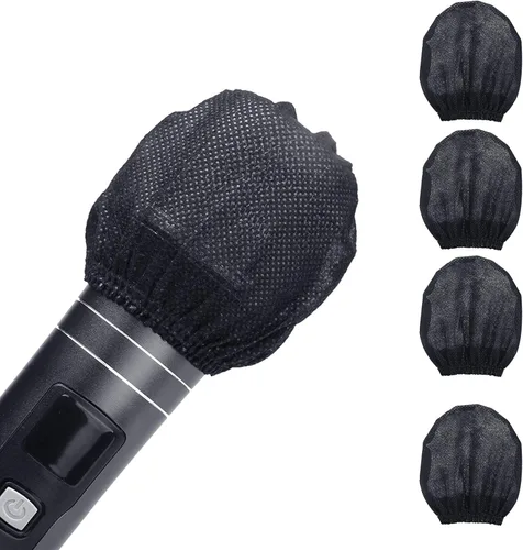 Vista 11 de 120 piezas (60 pares) Fundas desechables para micrófono no tejidas, cubiertas de micrófono envueltas individualmente para cubiertas de micrófono