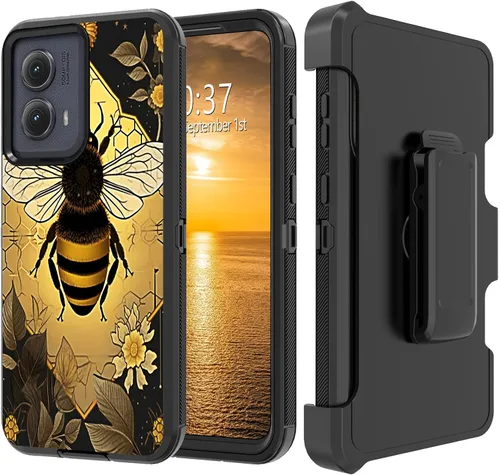 Vista 222 de Funda para Moto G Stylus 5G 2023 con funda de clip para cinturón y soporte, resistente de doble capa, resistente a prueba de golpes, para Motorola