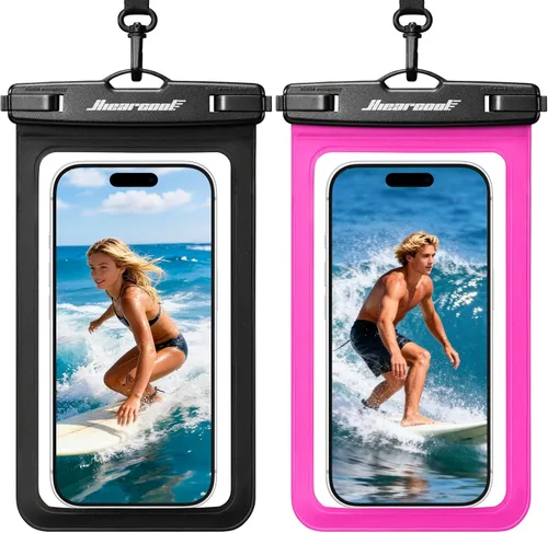 Vista 21 de Hiearcool Funda impermeable para iPhone, Bolsa impermeable para teléfono, Artículos esenciales de viaje, Accesorios de crucero, Imperdibles - 4 negro