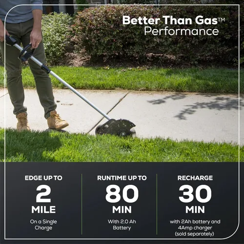 Vista 4 de Greenworks Pro - Bordeador sin escobillas de 8 pulgadas y 80 V, batería no incluida (ED80L00)