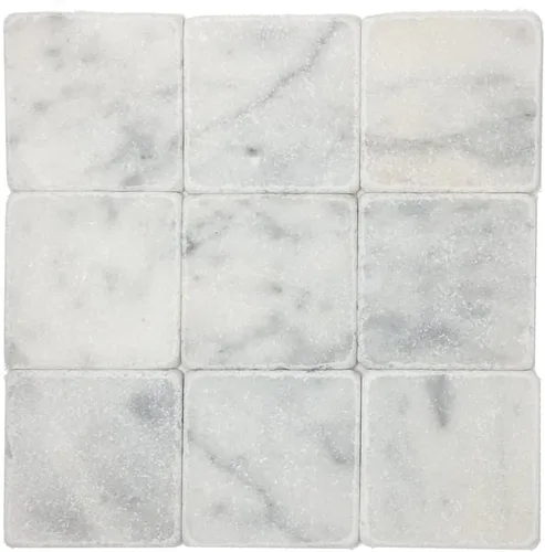 Azulejo de mármol blanco de Carrara de 4 "x 4" (caja de 5 pies cuadrados)