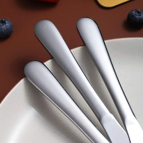 Vista 6 de Berglander Juego de 12 cuchillos de cena de acero inoxidable con espejo brillante, cuchillo de mantequilla, cuchillos de mesa, resistentes y aptos
