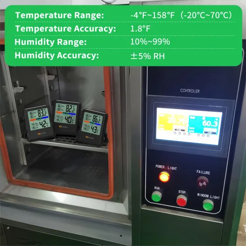 Vista 6 de Termómetro digital higrómetro, termómetro de pared para interiores, humedad interior con alta precisión, adecuado para invernadero, hogar y oficina