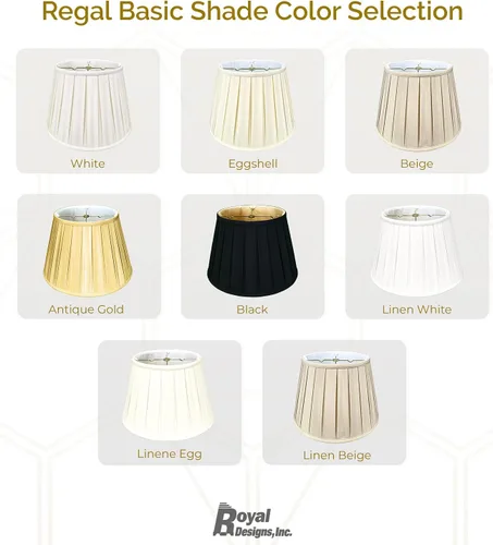 Vista 5 de Royal Designs - Pantalla básica para lámpara Empire, diseño de pliegues ingleses, Oro Antiguo, 11 x 18 x 12 pulgadas