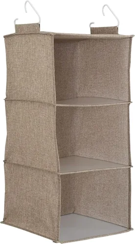 Vista 12 de Household Essentials Organizador colgante de mezcla de algodón con 3 estantes de almacenamiento, mezclilla