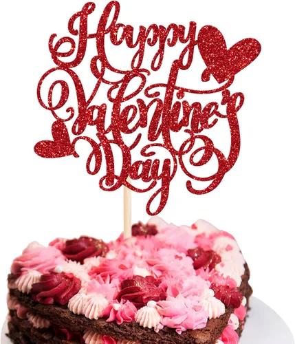 Vista 13 de Paquete de 24 adornos para cupcakes para el día de San Valentín con purpurina de corazón dulce para pies de bebé, decoración de cupcakes para el día