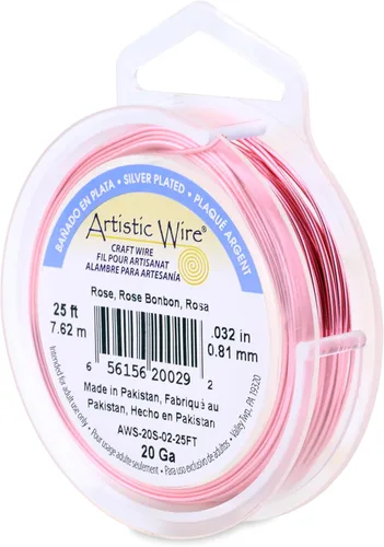 Vista 73 de Artistic Wire, Alambre de cobre de color chapado en plata de calibre 18, resistente al deslustre, amatista, 20 pies