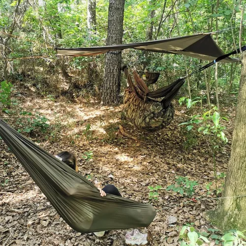 Vista 6 de onewind Hamaca de Campamento de 12 Pies con Mosquitera, Hamaca Doble Ridgeline Portátil Ligera Grande de Nylon Ripstop Duradera con 2 * Correas