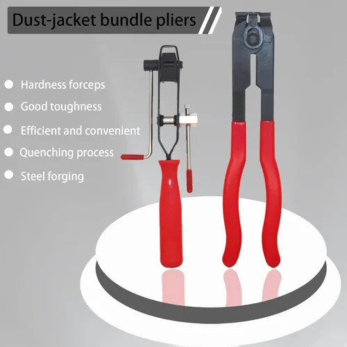 Vista 3 de Kit de 22 Piezas de Alicates Universales para Abrazaderas de Fuelle de Junta CV con Alicates para Banda de Fuelle CV, 20 Bandas de Crimpado, Oreja