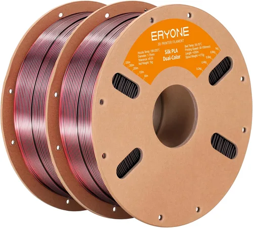 Vista 50 de ERYONE Filamento de ácido poliláctico (PLA) de seda para impresora 3D, de 1.75 mm +/- 0.03 mm, carrete de 1 kg (2.2 libras), verde esmeralda seda