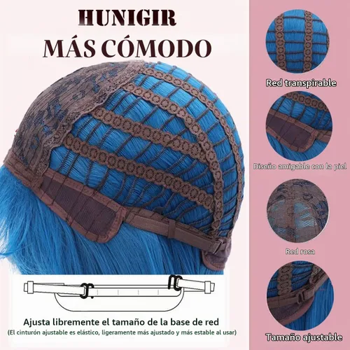 Vista 7 de Peluca morada para hombre, corta, recta, en capas, peluca morada, resistente al calor, reemplazo de cabello sintético Púrpura