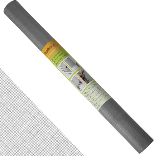 FLYZZZ Pantalla de malla para ventana, rollo de malla para puerta, malla de repuesto para bricolaje (gris, 48 x 100 pies)