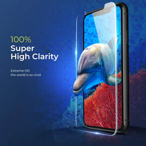 Vista 5 de ORIbox - Protector de pantalla de cristal templado para iPhone 11 Pro, Xs, X (5.8 pulgadas). Protector de cristal templado para pantalla, 3