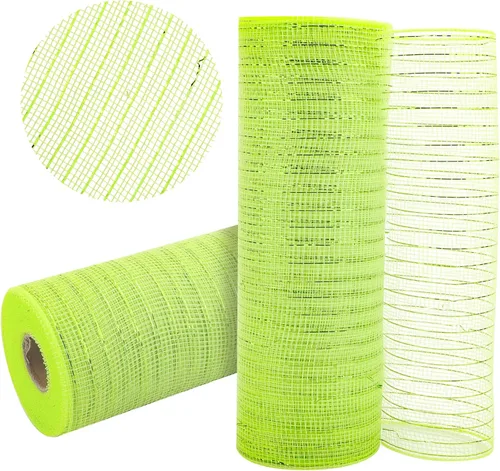 Vista 31 de 2 rollos de cinta de malla decorativa en blanco y negro de 10 pulgadas x 30 pies, rollos de cinta de malla de polietileno con rayas básicas