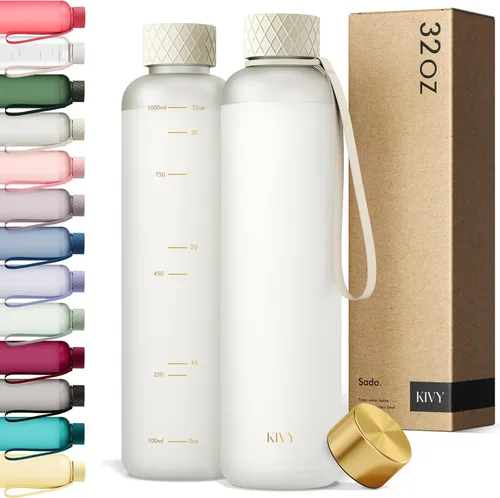 Vista 37 de KIVY Botella de agua delgada de 22 onzas [ligera e inastillable] – Botella de agua reutilizable de Tritan – Botella a prueba de fugas para mujeres