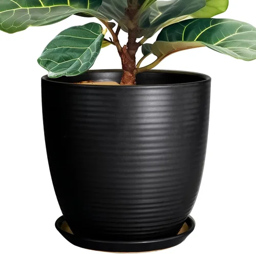 Vista 36 de Macetas de cerámica de 6 pulgadas para plantas, macetas de cerámica con orificio de drenaje y platillo, maceta para plantas de interior, maceta