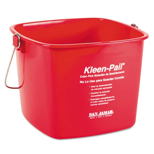 Vista 6 de San Jamar Kleen-Pail® - Cubo de limpieza de plástico, 3 cuartos de galón, color rojo