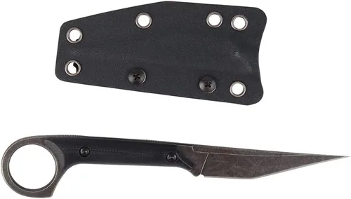 MASALONG kni214 EDC - Cuchillo táctico para supervivencia al aire libre, senderismo, camping, cuchillo recto delgado (negro)
