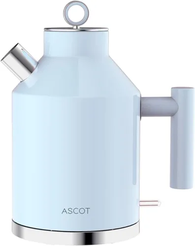 Vista 8 de ASCOT Hervidor eléctrico, interior de acero inoxidable de 1,5 L, sin plástico, 1500 W de ebullición rápida, diseño retro, apagado automático