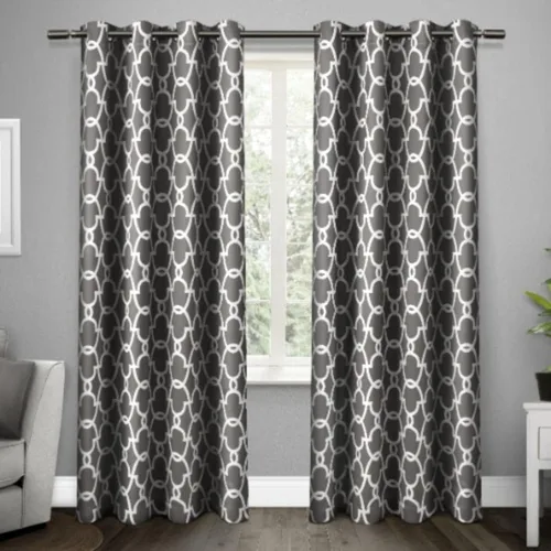 Vista 24 de Exclusive Home Gates panel de cortinas en par para ventana, con arandelas en la parte superior, para oscurecimiento de habitación, tejidas