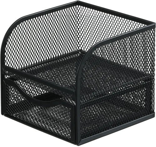 Vista 3 de Multifunctional Desk Pen Organisers Space Saving Desk Organisers With Sliding Drawer Metal Pen Remote Control Holder Metal