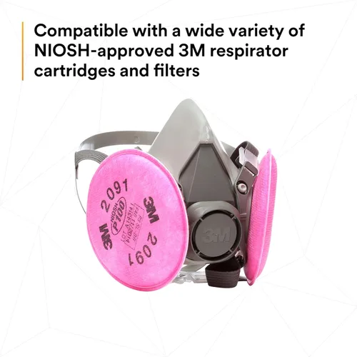 Vista 4 de Mascarilla respiratoria de protección P100 de medio rostro marca 3M. Respirador reutilizable (AAD), S, 1