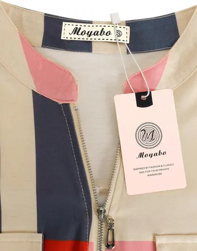 Vista 4 de Moyabo - Blusa de manga 34, con zíper y escote en V, para mujer