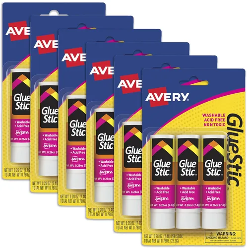 Vista 13 de Avery barra de pegamento blanca, lavable, no tóxica, 0.26 oz. Pegamento permanente en barra, paquete de 2 (00171)