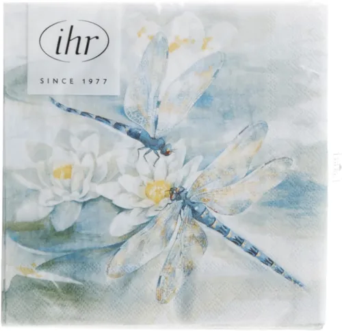 Vista 2 de IHR Ideal Home Range - Servilletas desechables de 3 capas de papel para fiestas, 5 x 5 pulgadas, libélula, 20