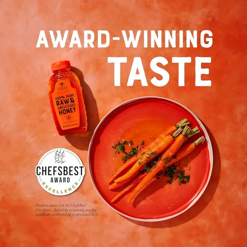 Vista 6 de Nate's - Miel 100% pura, cruda y sin filtrar - Sabor galardonado, botella exprimible de 16 onzas