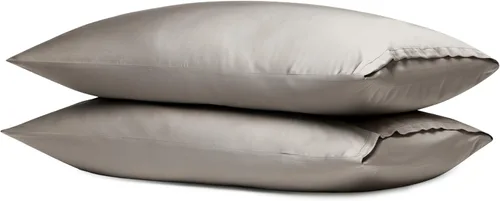 Vista 9 de Cozy Earth Fundas de almohada estándar de 2 piezas - Hechas de 100% viscosa de bambú, ultrasuaves y de lujo, tejidas con tela naturalmente