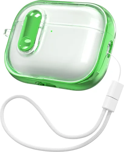 Vista 17 de RFUNGUANGO Estuche para AirPods Pro 2 para Mujeres con Candado de Seguridad, TPU Suave con Kit de Limpieza y Cordón, Compatible con Estuche
