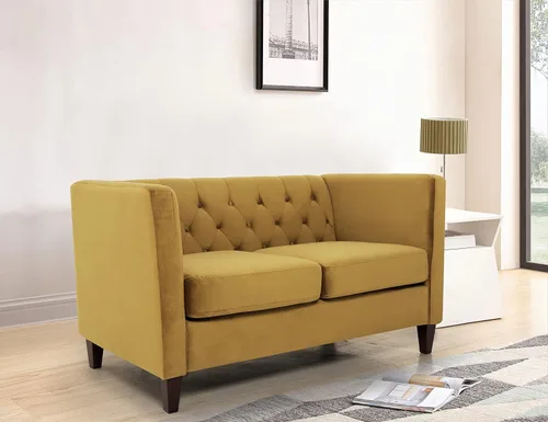 Vista 51 de Muebles modernos clásicos capitoné de tres plazas tapizados de tela de terciopelo para habitación, cómodos sofás de oficina, mini sofás, asiento