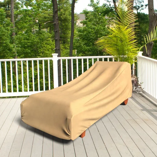Vista 7 de Budge All Seasons - Funda para tumbona de patio, ligera, resistente a los rayos UV, grande, color marrón (paquete de 4)
