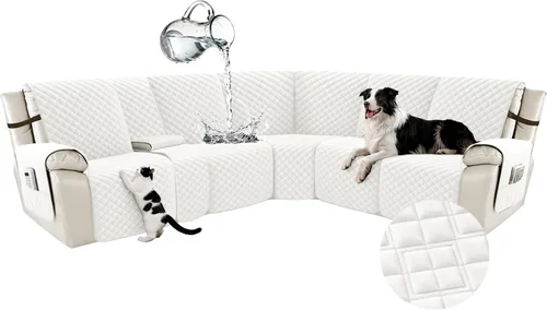 Vista 26 de Arfntevss Fundas Impermeables para Sofá Seccional Reclinable para Sofá Seccional Reclinable en Forma de L Antideslizante Lavable Funda