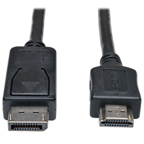 Vista 5 de Tripp Lite Cable adaptador DisplayPort a HDMI, DP con pestillos a HDMI (M/M), UHD 4K x 2K/1080p, 3 pies (P582-003-V2)